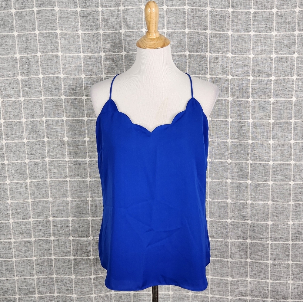 J. Crew Factory Royal Blue Scalloped Cami